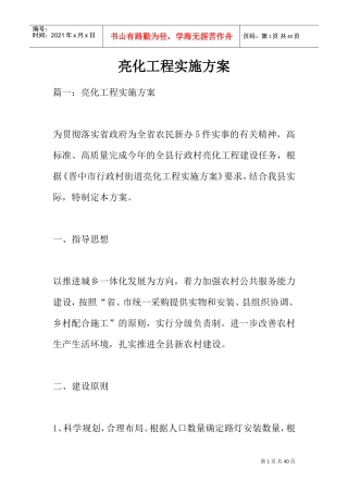 亮化工程实施方案(DOC33页)