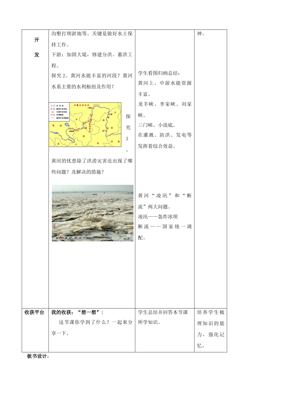 山东省枣庄市峄城区吴林街道中学八年级地理上册《2.6 黄河（第二课时）》教案  新人教版_第2页