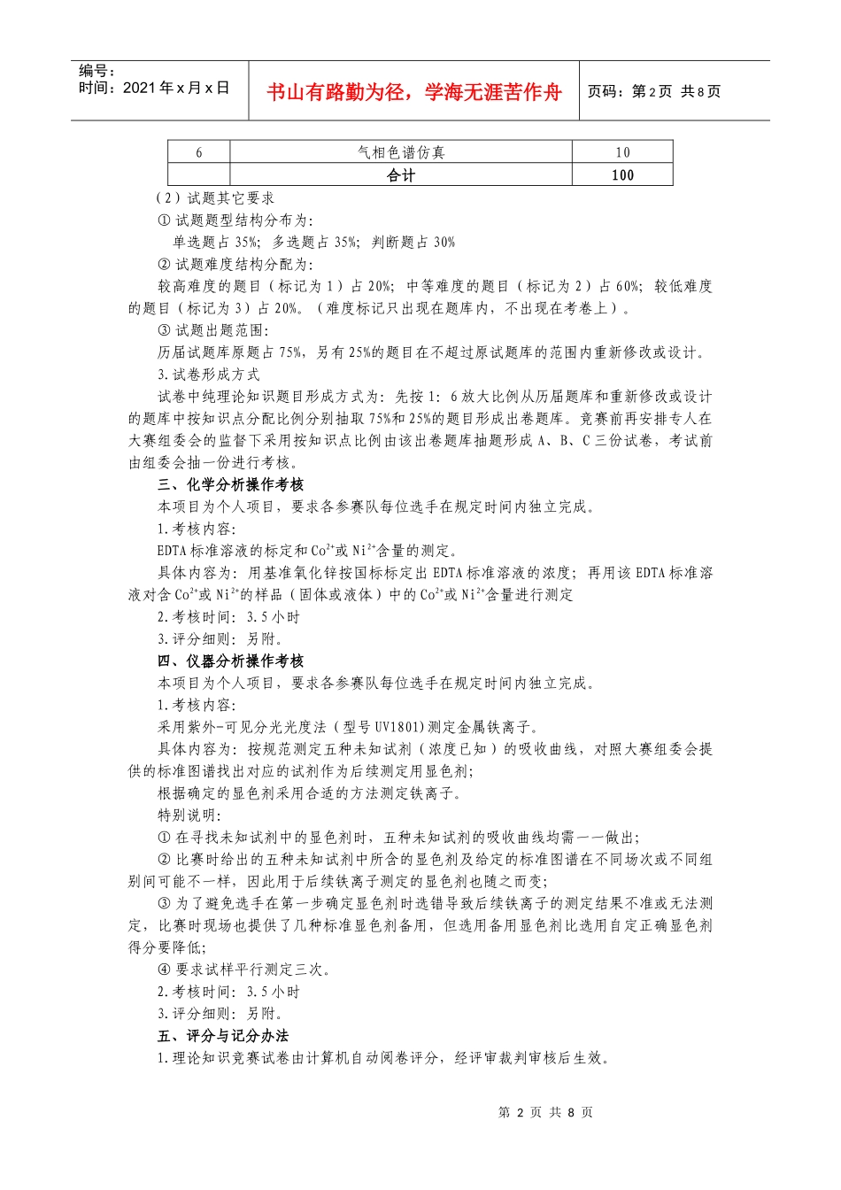 XXXX年全国石油和化工行业职业技能竞赛（学生组）竞赛实施方_第2页