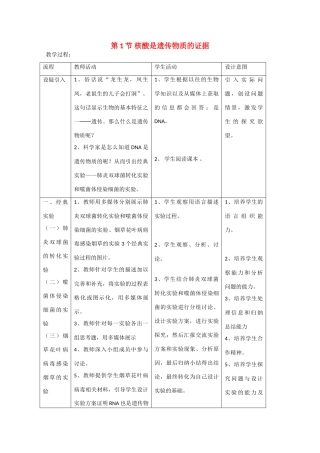 高中生物：3.1《核酸是遗传物质的证据》教案（2）浙科版必修2
