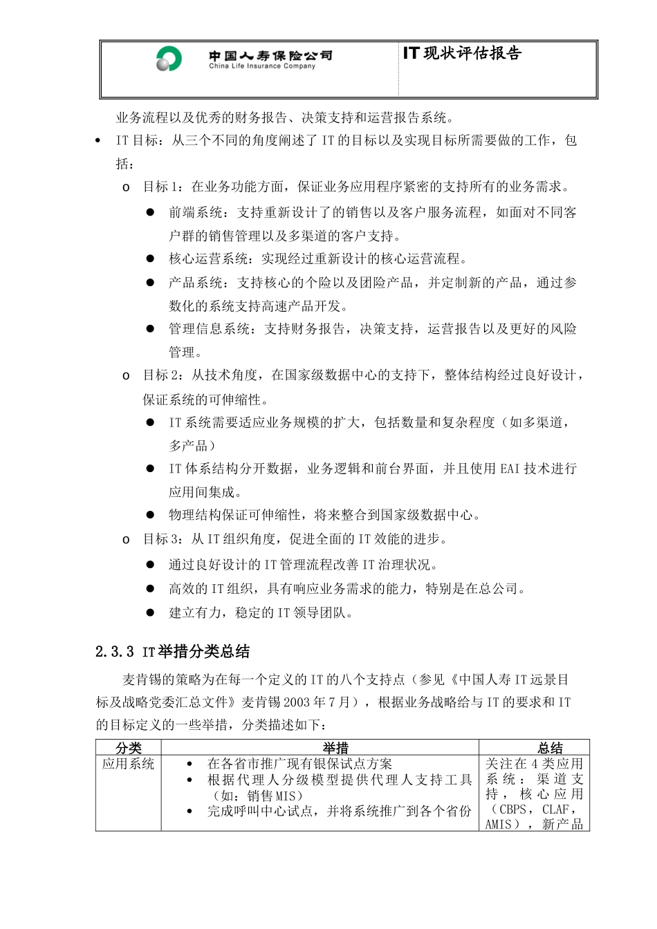 中国人寿IT战略与保险业务整合评估报告_第3页