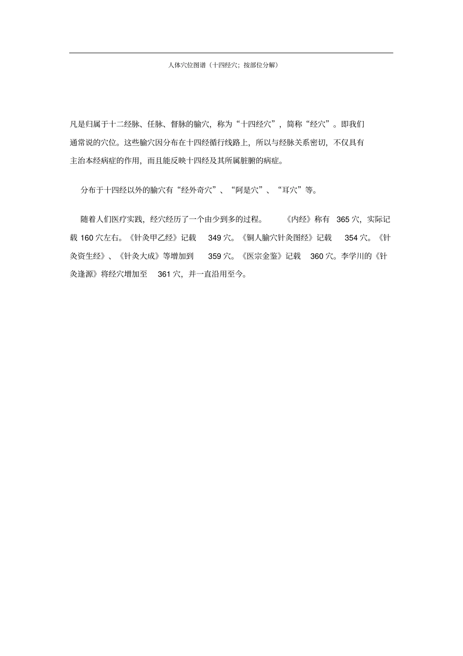 人体穴位图谱(十四经穴;按部位分解)_第1页