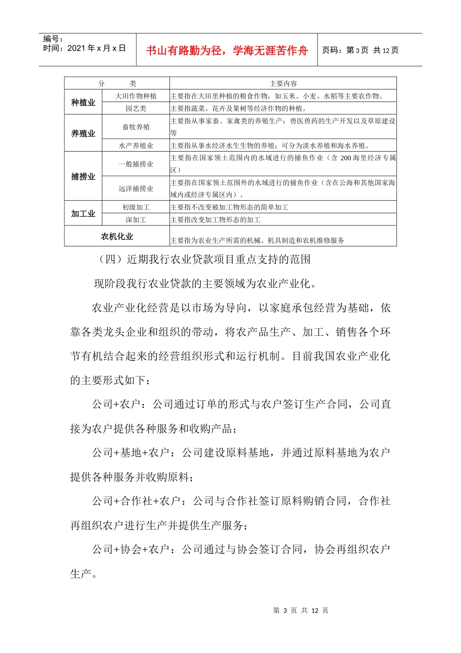 农业项目贷款评审重点讲解_第3页