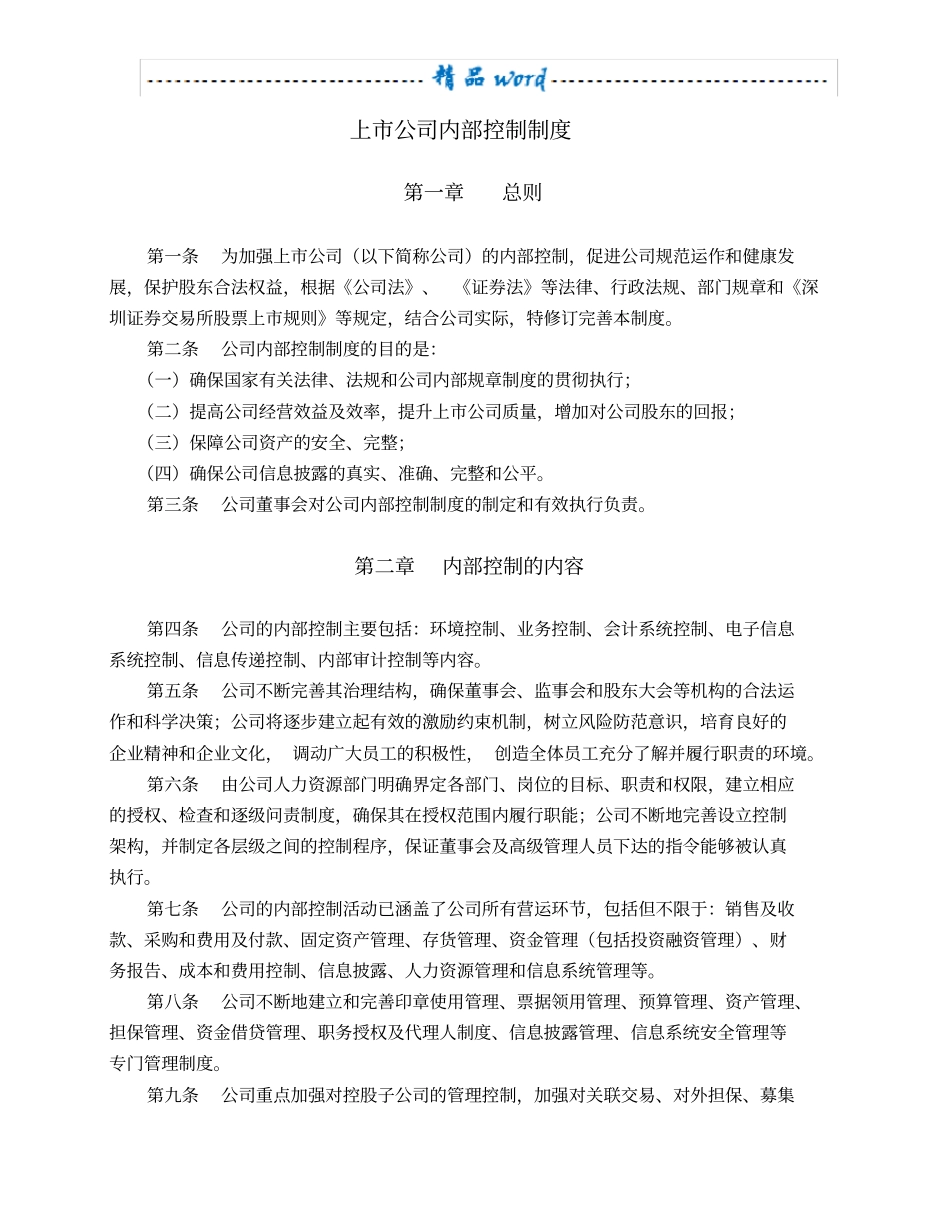 上市公司内部控制制度_第1页