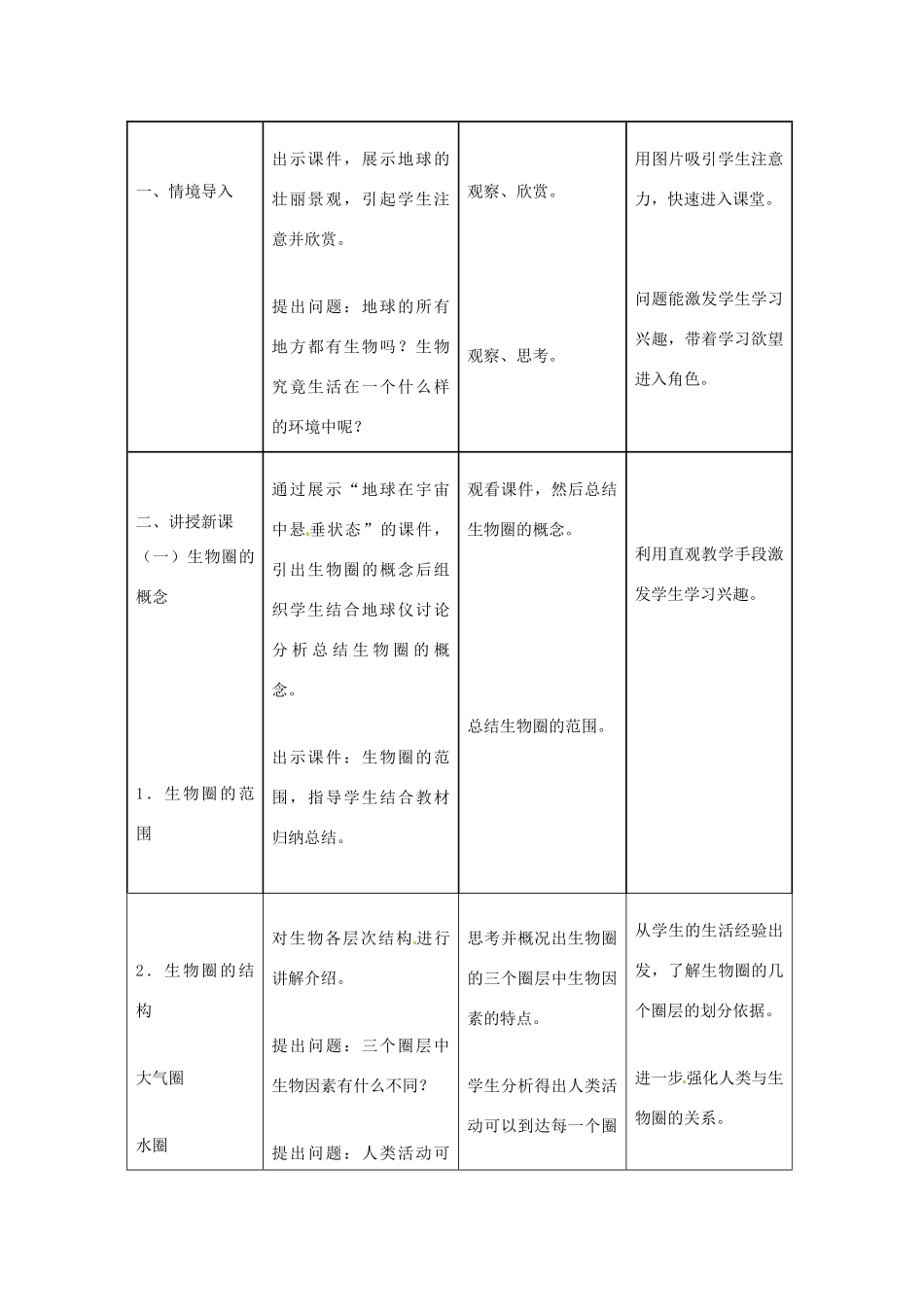 七年级生物上册 1.2.3 生物圈是最大的生态系统教案 （新版）新人教版_第2页