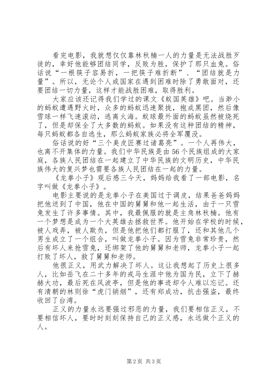 《龙拳小子》观后感3篇_第2页
