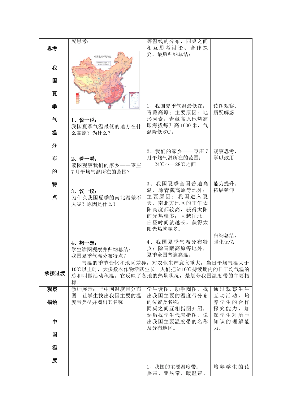 山东省枣庄市峄城区吴林街道中学八年级地理上册 2-4 气候的基本特征（第2课时）教案 商务星球版_第3页