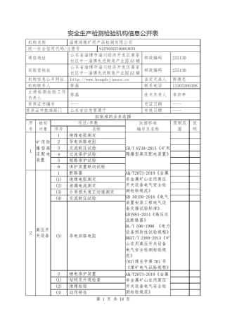 安全生产检测检验机构信息公开表
