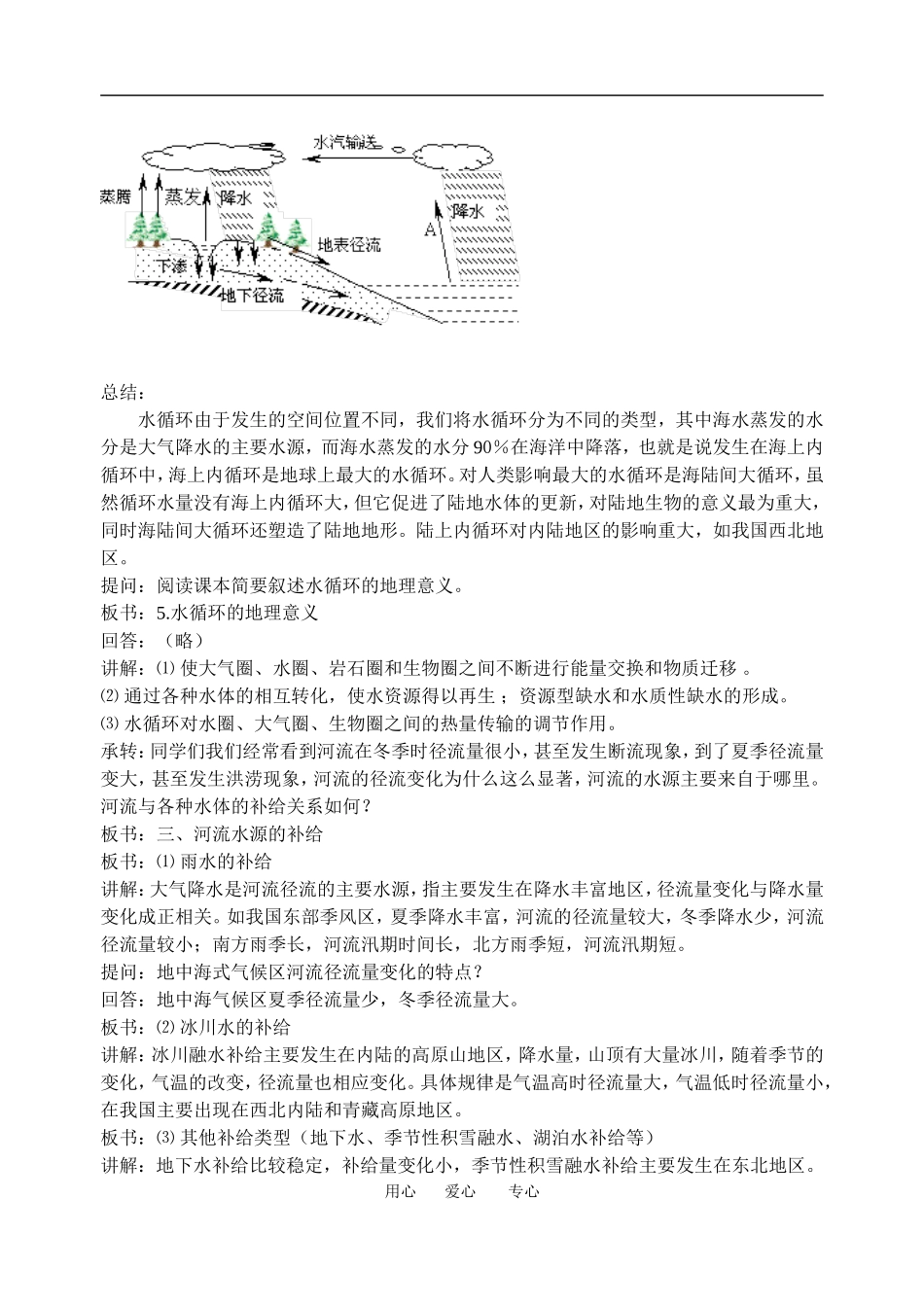 高中地理水圈与水循环教案鲁教版必修一_第3页