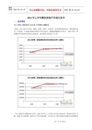 XXXX年上半年潍坊房地产住宅项目市场研究白皮书_37页