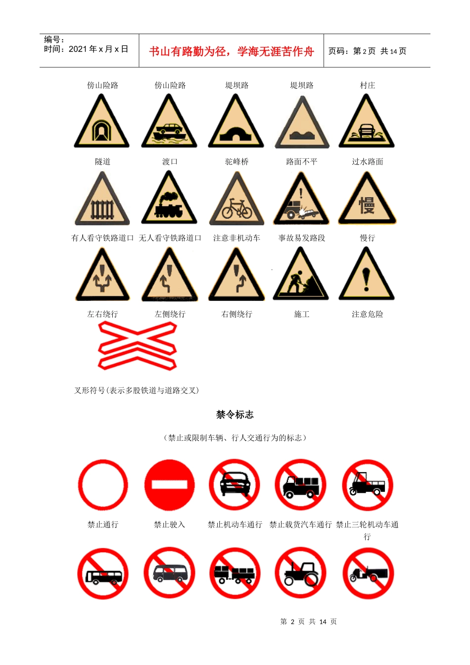 【公务员】交通标志大全_第2页