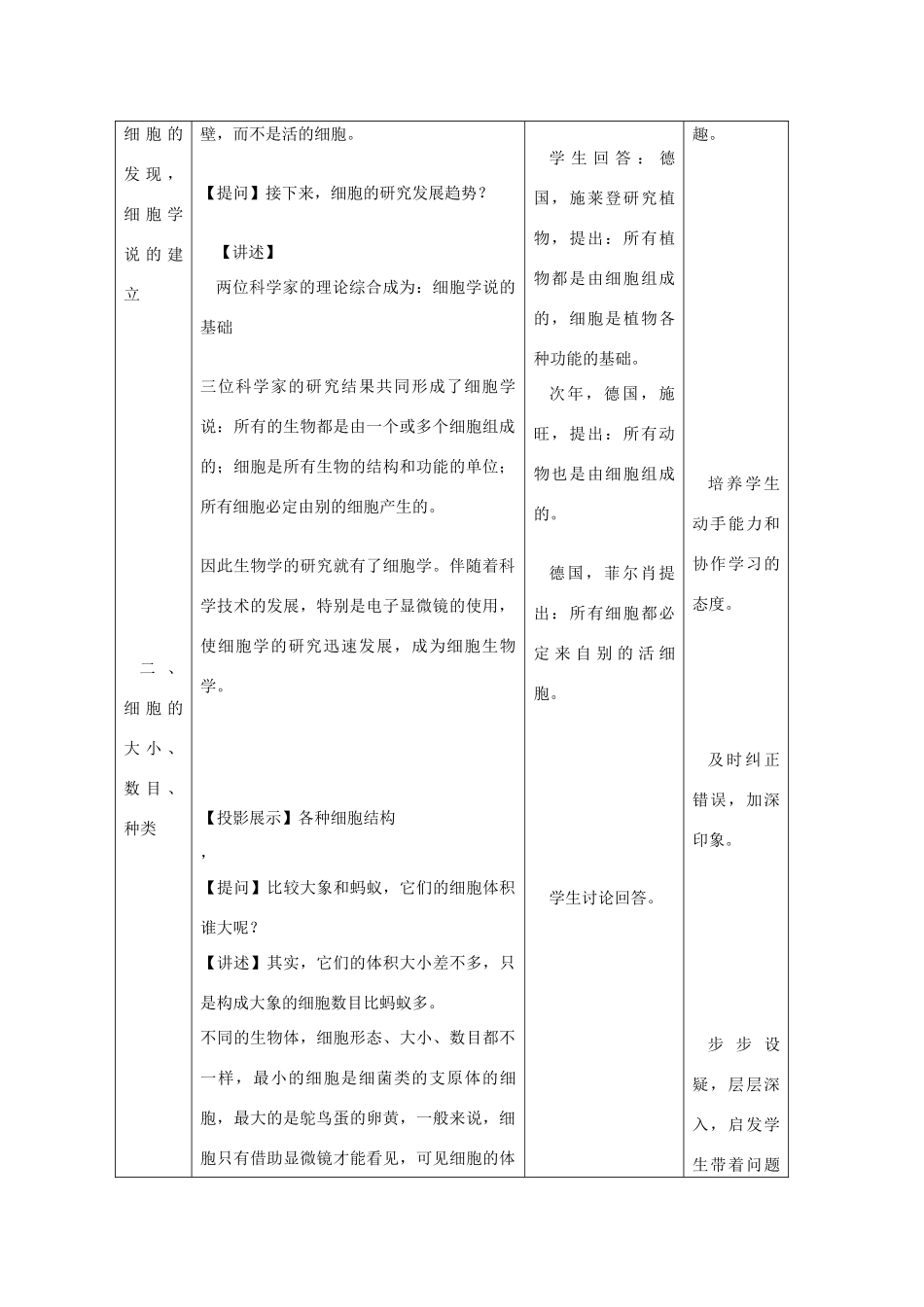 高二生物 《细胞概述》教案 浙科版必修1_第2页