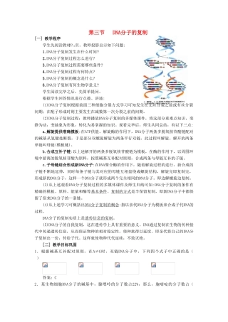 高中生物 3.3 DNA分子的复制教案 新人教版必修2