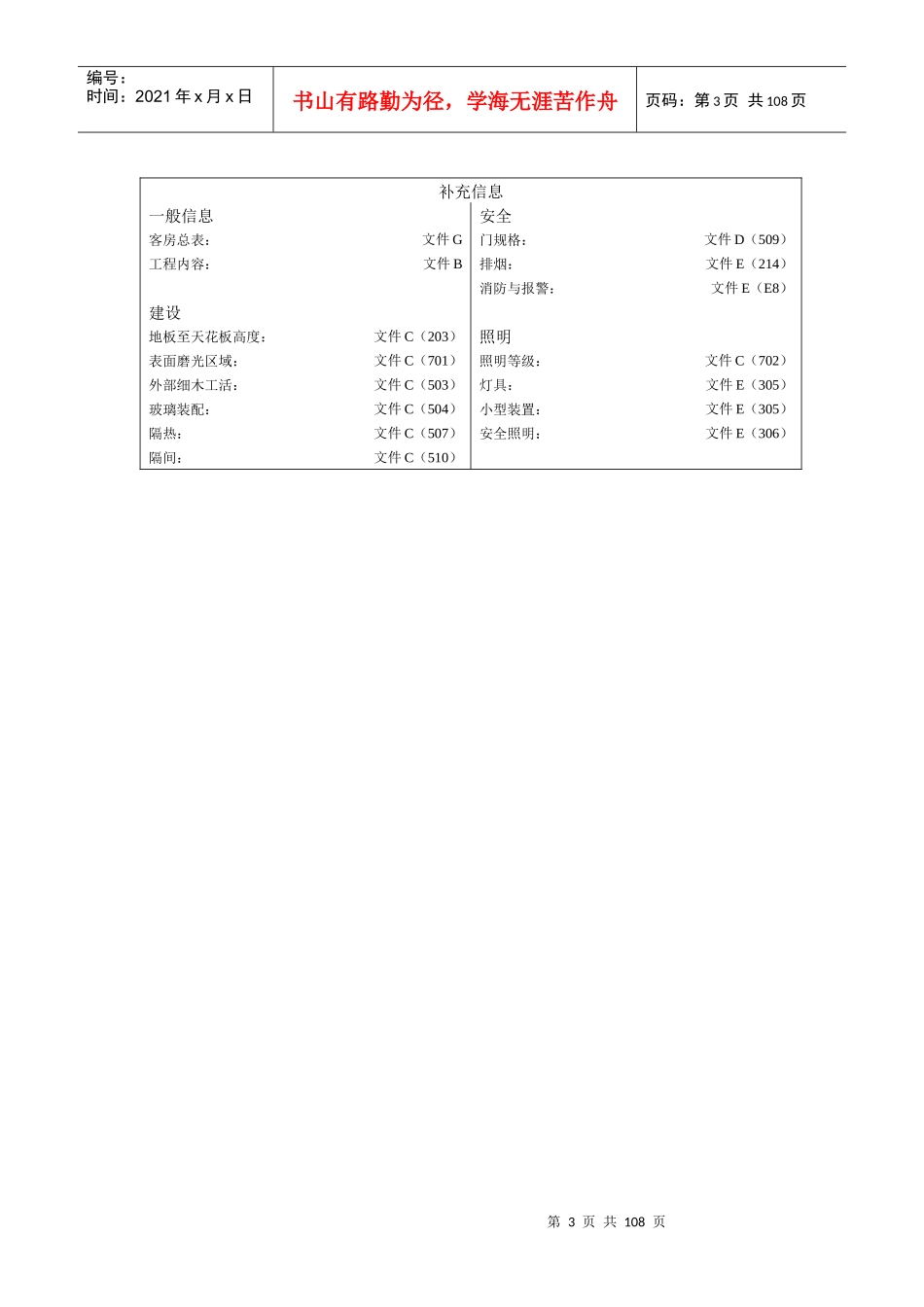 典型宾馆建设项目_典型客房设计参数表格_第3页