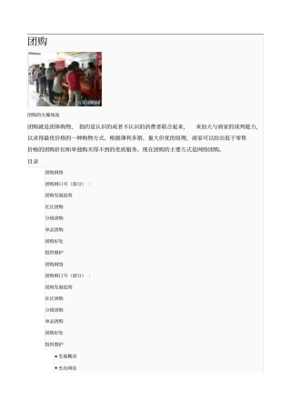 团购定义分析