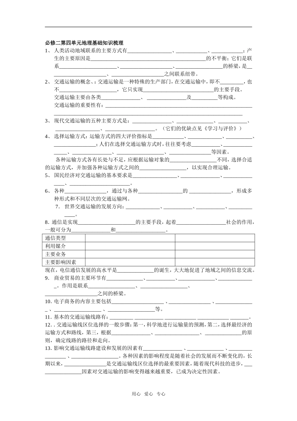 必修二第四单元地理基础知识梳理_第1页