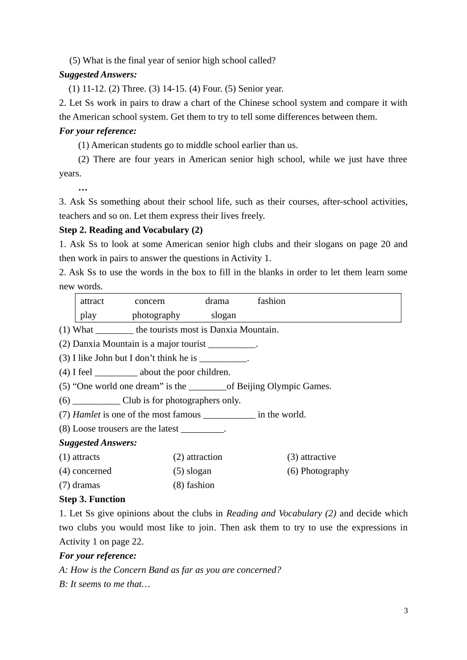 高三英语 Module 2《Highlights of My senior Year》教案（外研版选修7）_第3页