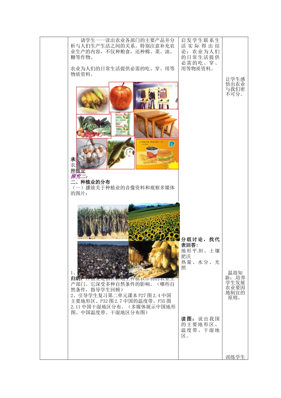 山东省枣庄市峄城区吴林街道中学八年级地理上册 4-1 因地制宜发展农业（第1课时）教案 商务星球版_第3页
