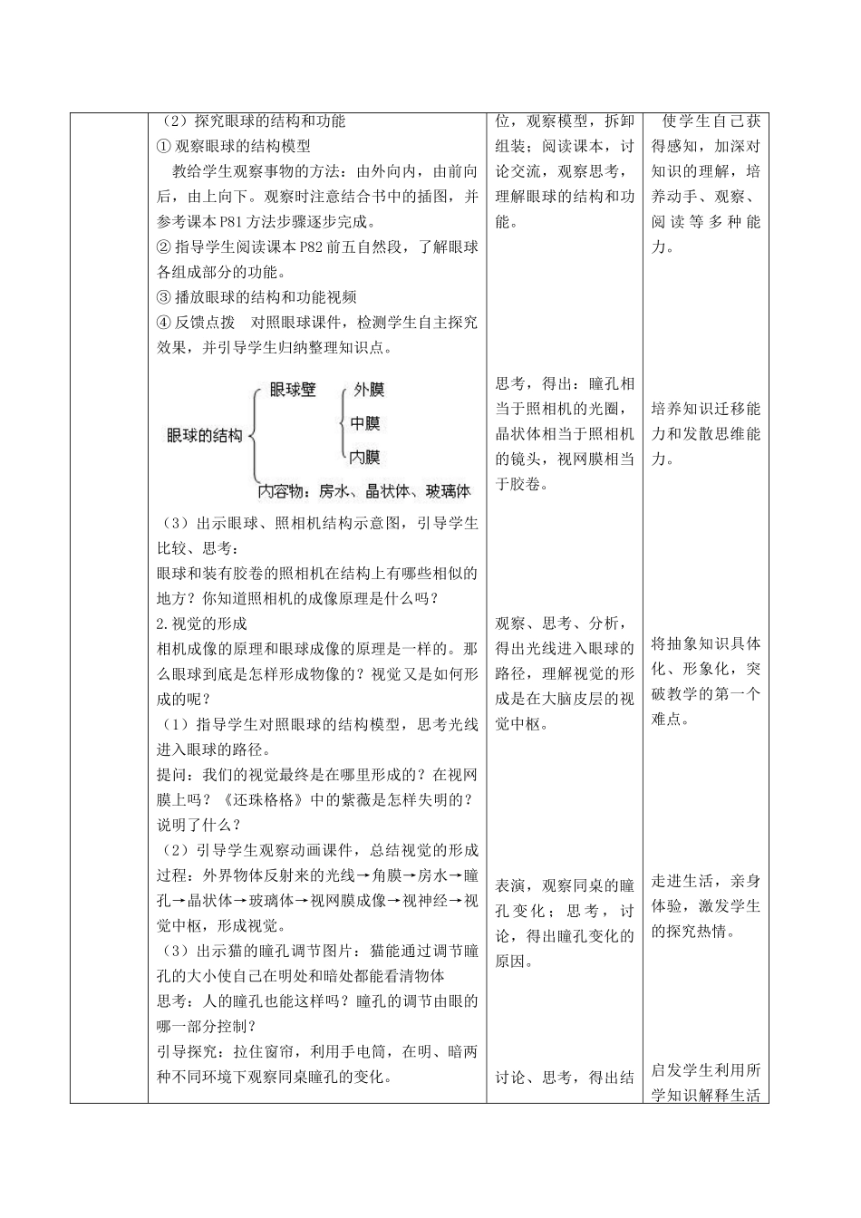 七年级生物下册 4.12.2 感受器与感觉器官教案 北师大版-北师大版初中七年级下册生物教案_第2页