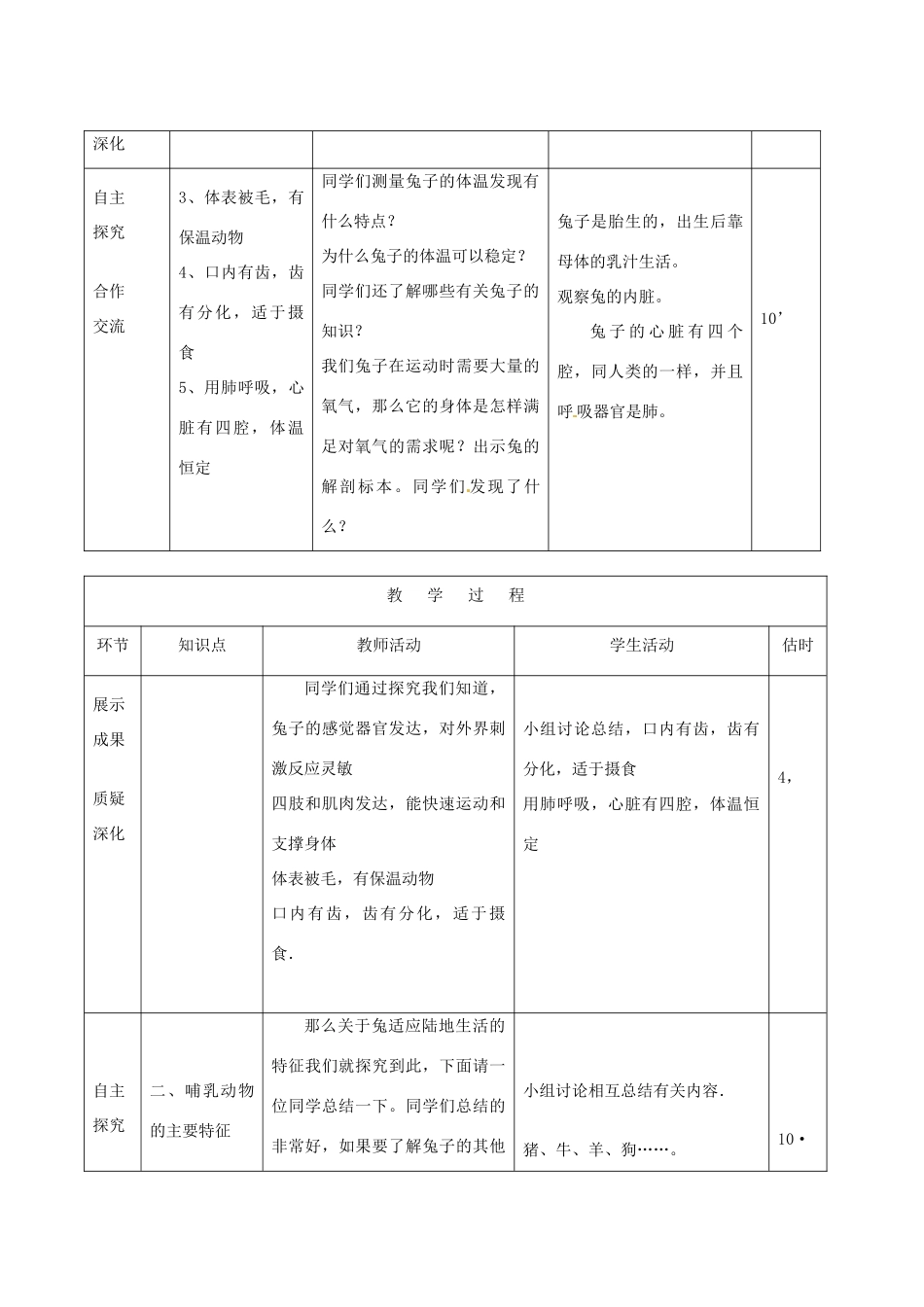 山东省临沭县第三初级中学八年级生物上册《陆地生活的动物》教案三 人教新课标版_第3页