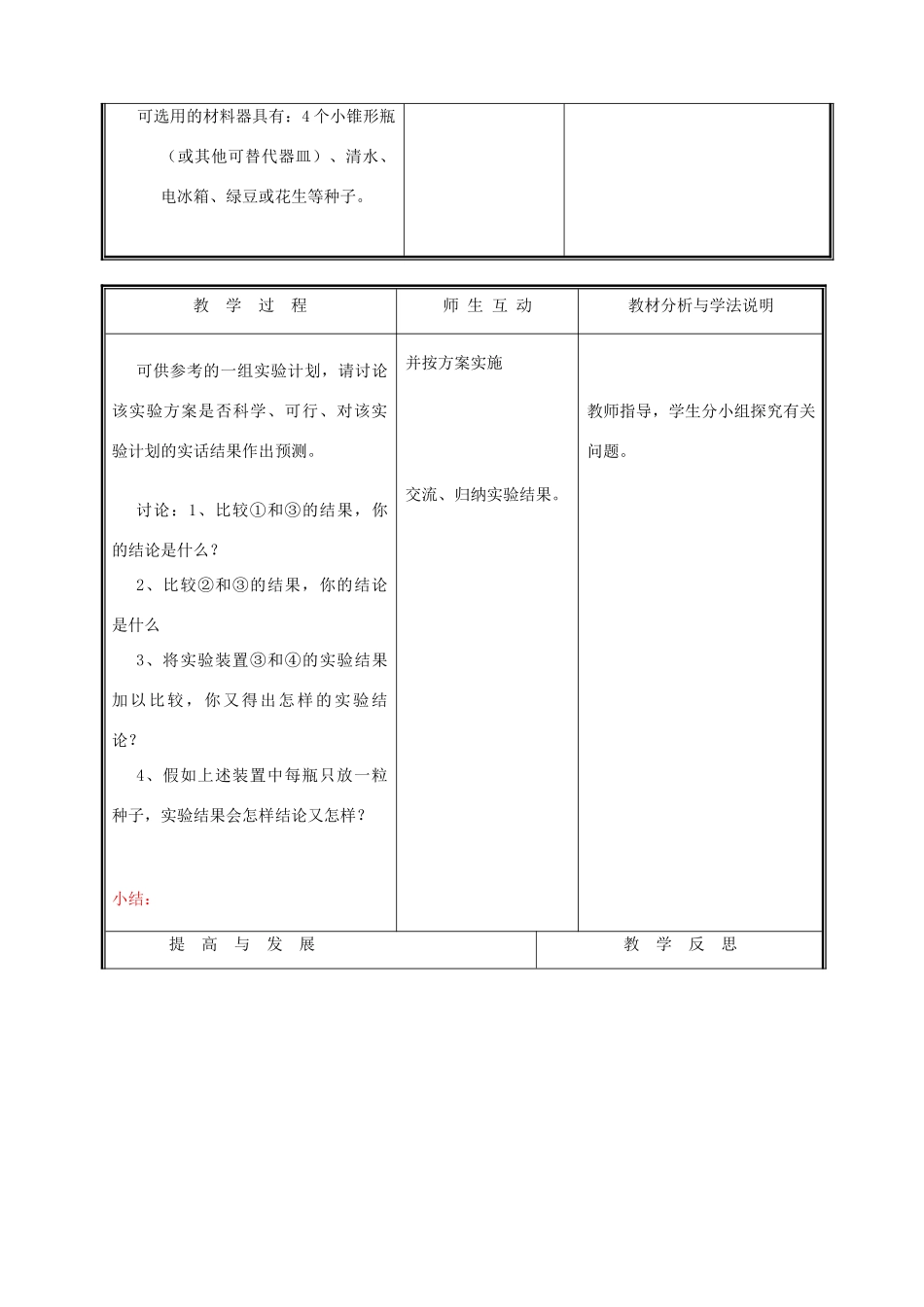 七年级生物上册《种子萌发形成幼苗》教案3 北师大版_第2页