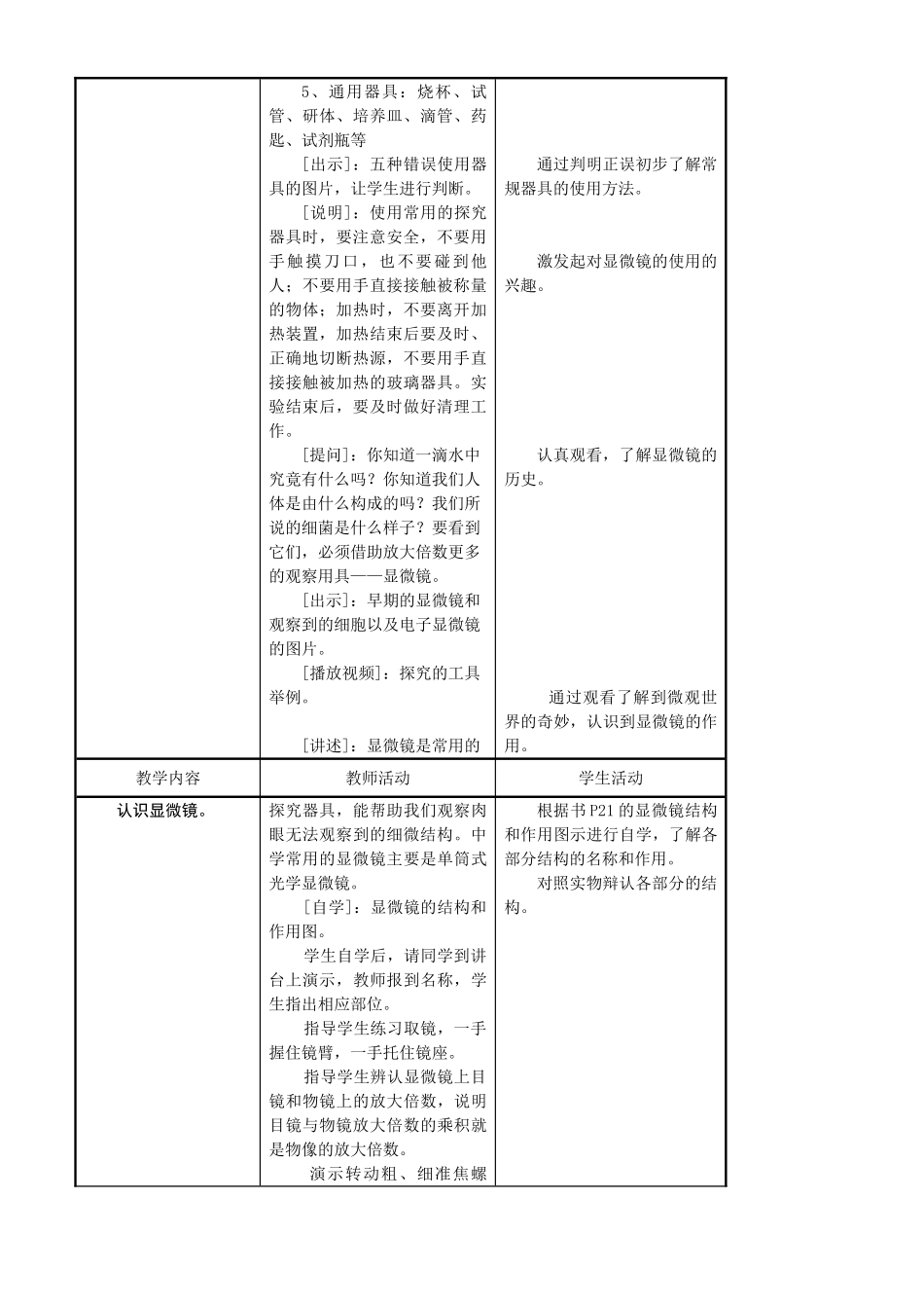 七年级生物上册 2-1探索生命的器具（1）教案苏教版_第2页
