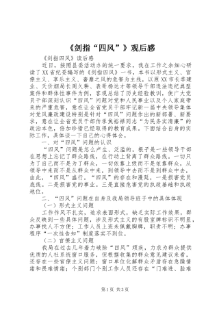 《剑指“四风”》观后感 