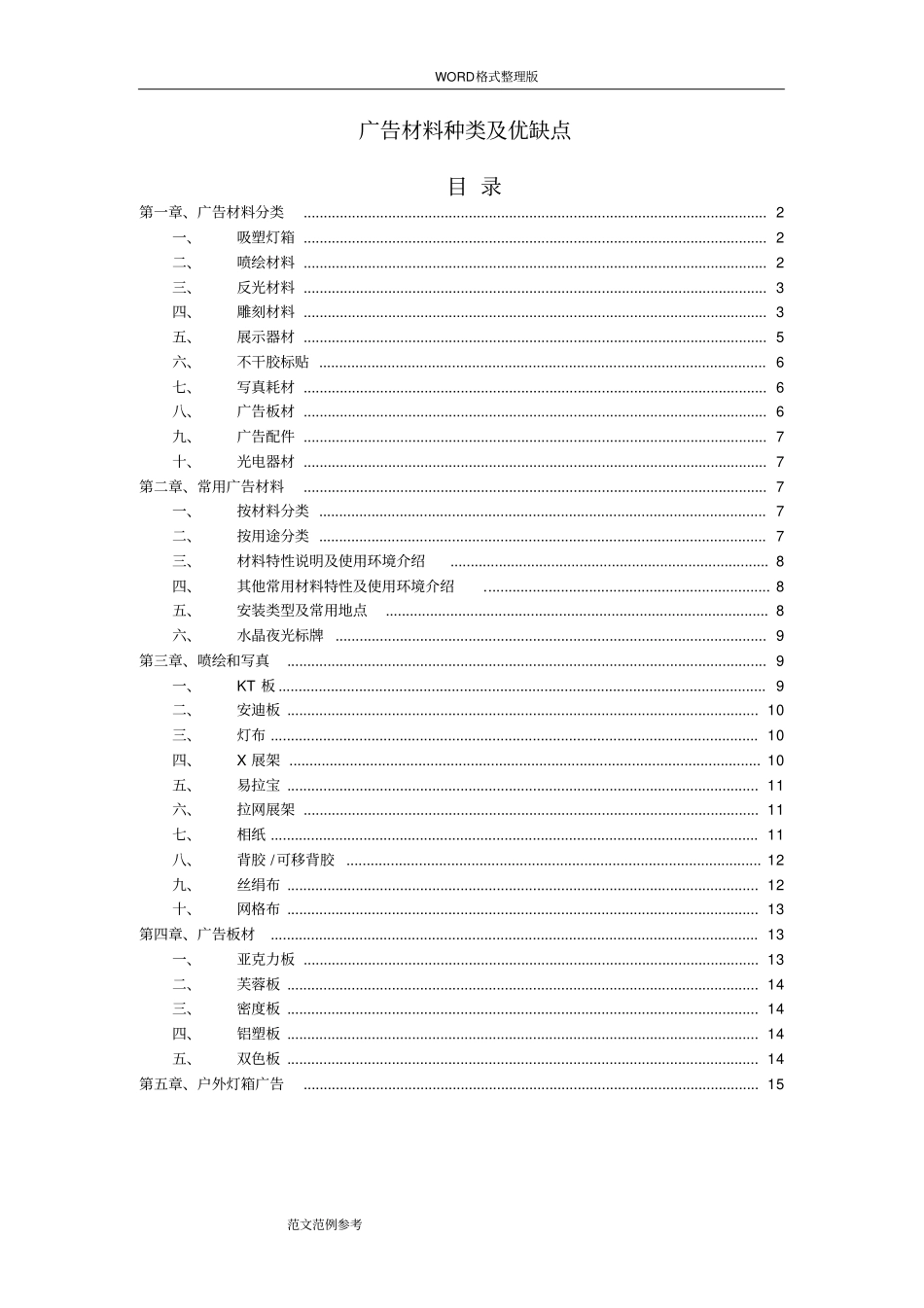 常用广告材质分类及优缺点_第1页