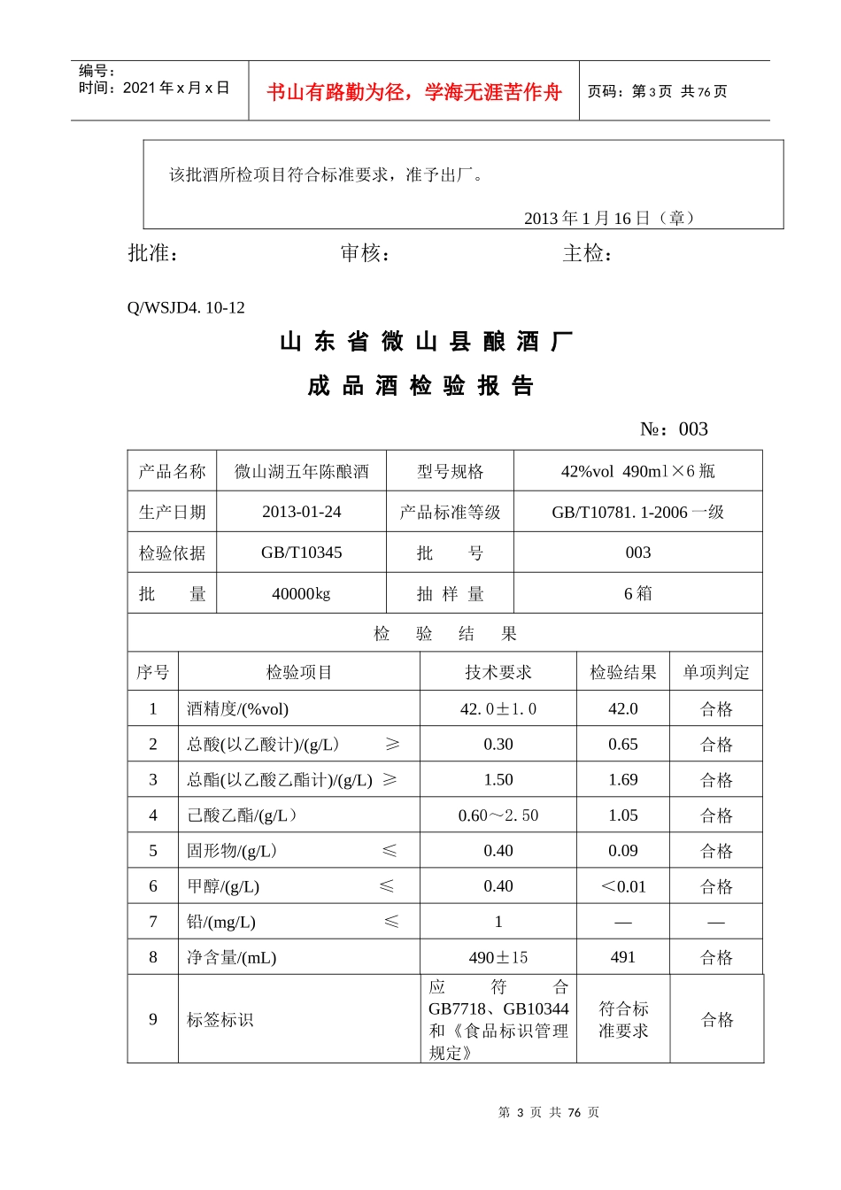 XXXX年成品酒检验报告_第3页