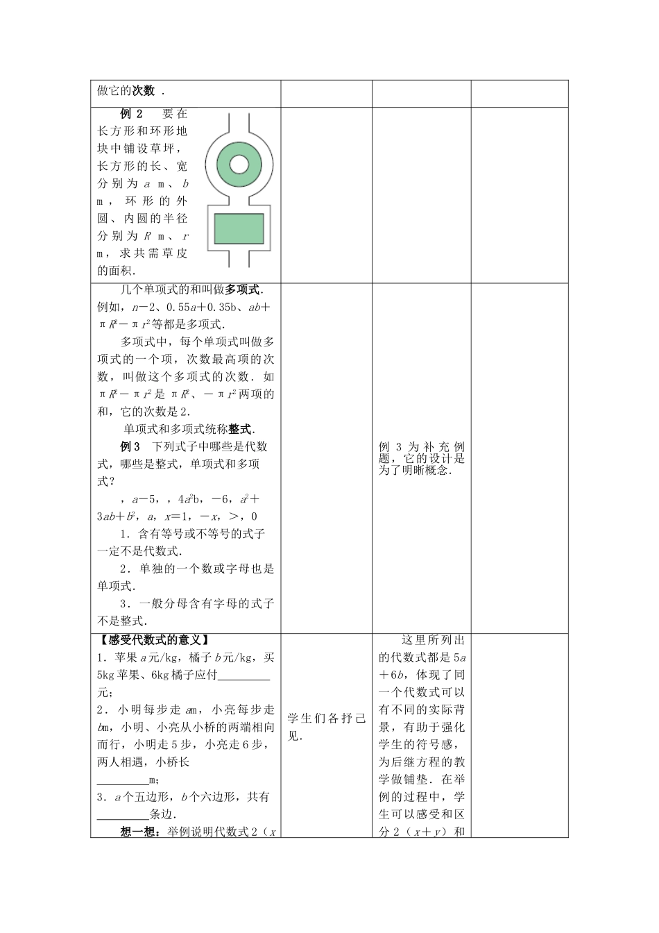 七年级数学上册 3.2《代数式（2）》教案 （新版）苏科版-（新版）苏科版初中七年级上册数学教案_第2页