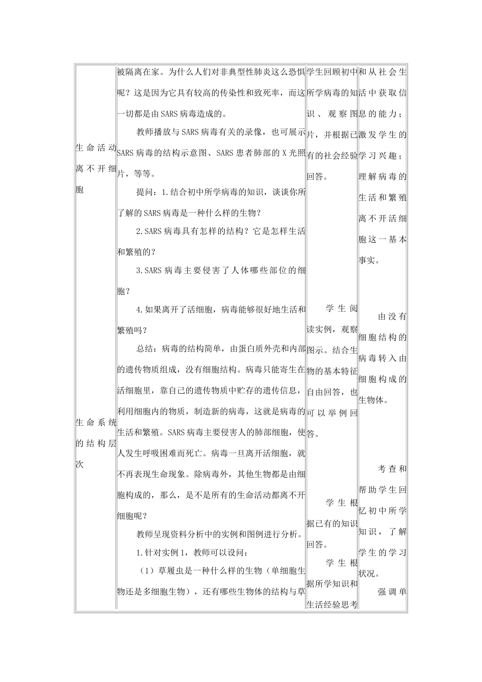 高中生物 1.1《从生物圈到细胞》教案34 新人教版必修1_第2页