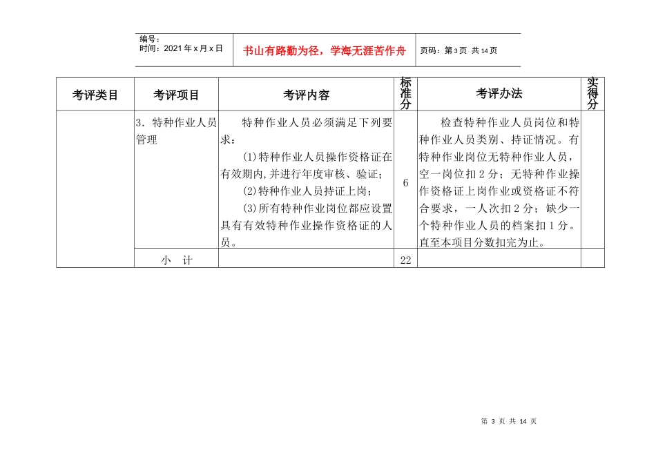 冶金企业安全标准化安全管理考评标准_第3页
