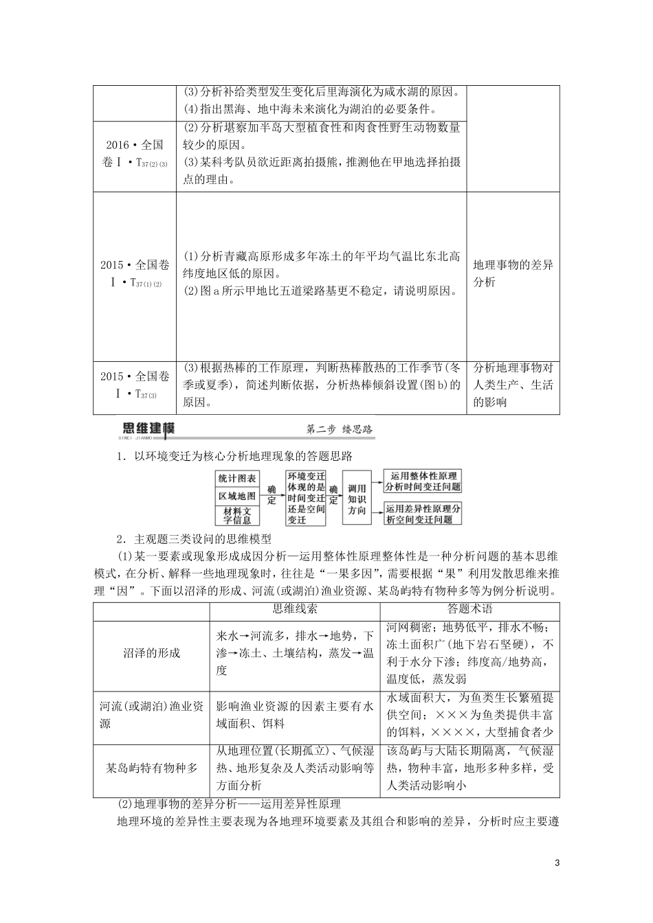 （通用版）高考地理二轮复习 第1部分 专题5 专题纵横提能 以环境变迁为核心的纵横考查教案-人教版高三全册地理教案_第3页