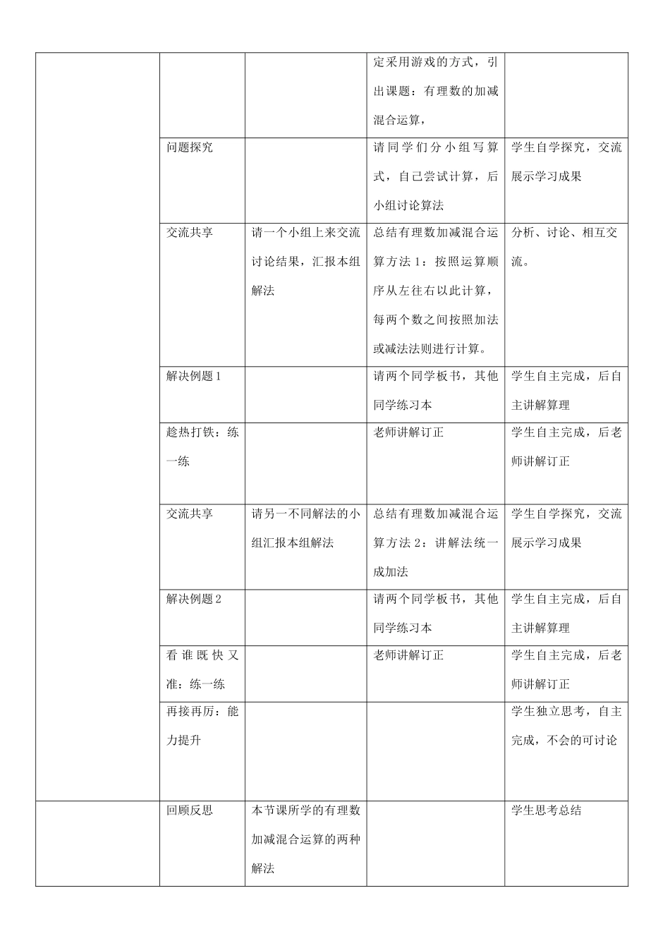 秋七年级数学上册 2.6 有理数的加减混合运算教学设计2（新版）北师大版-（新版）北师大版初中七年级上册数学教案_第2页