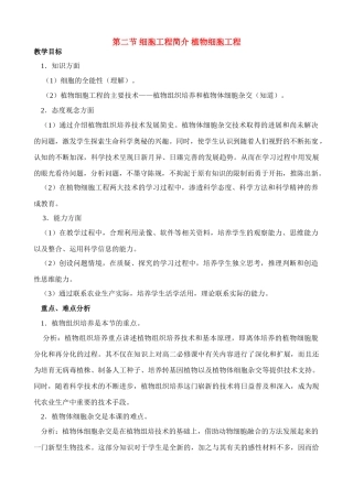 第二节 细胞工程简介 植物细胞工程