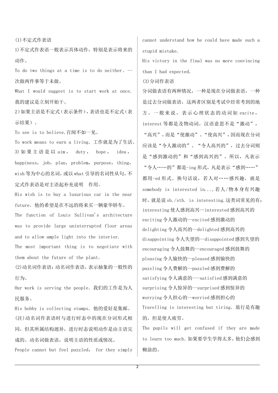 高三英语高考非谓语动词教案_第2页