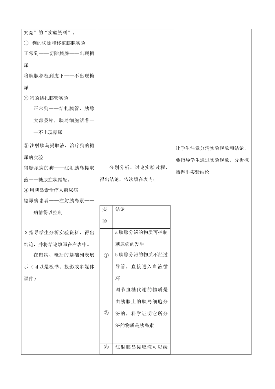 七年级生物下册 5.1《激素与生长发育》第二课时教学设计 冀教版_第2页