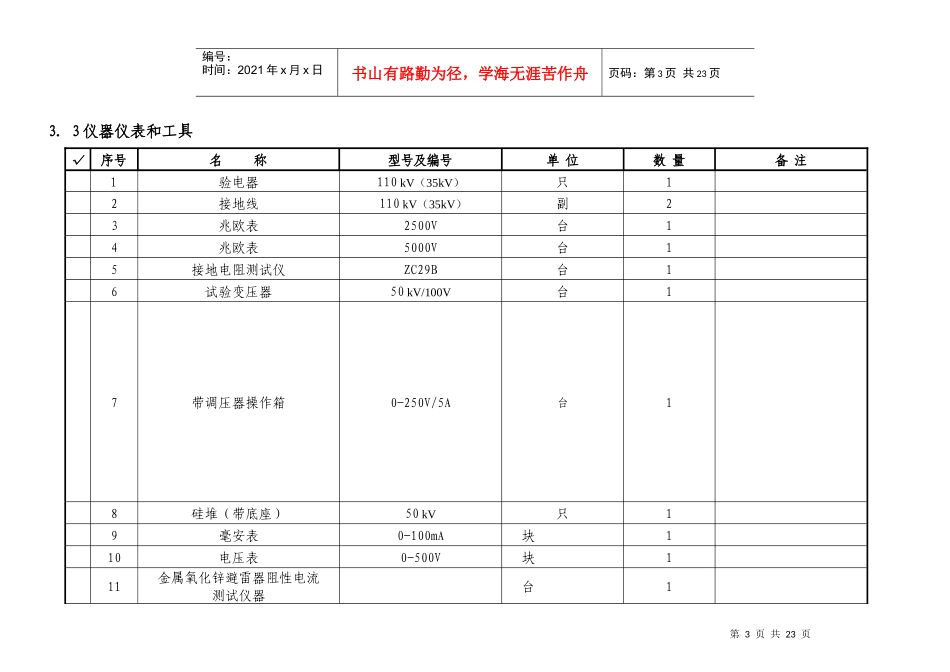35kv-110kV电缆预试作业指导书_第3页