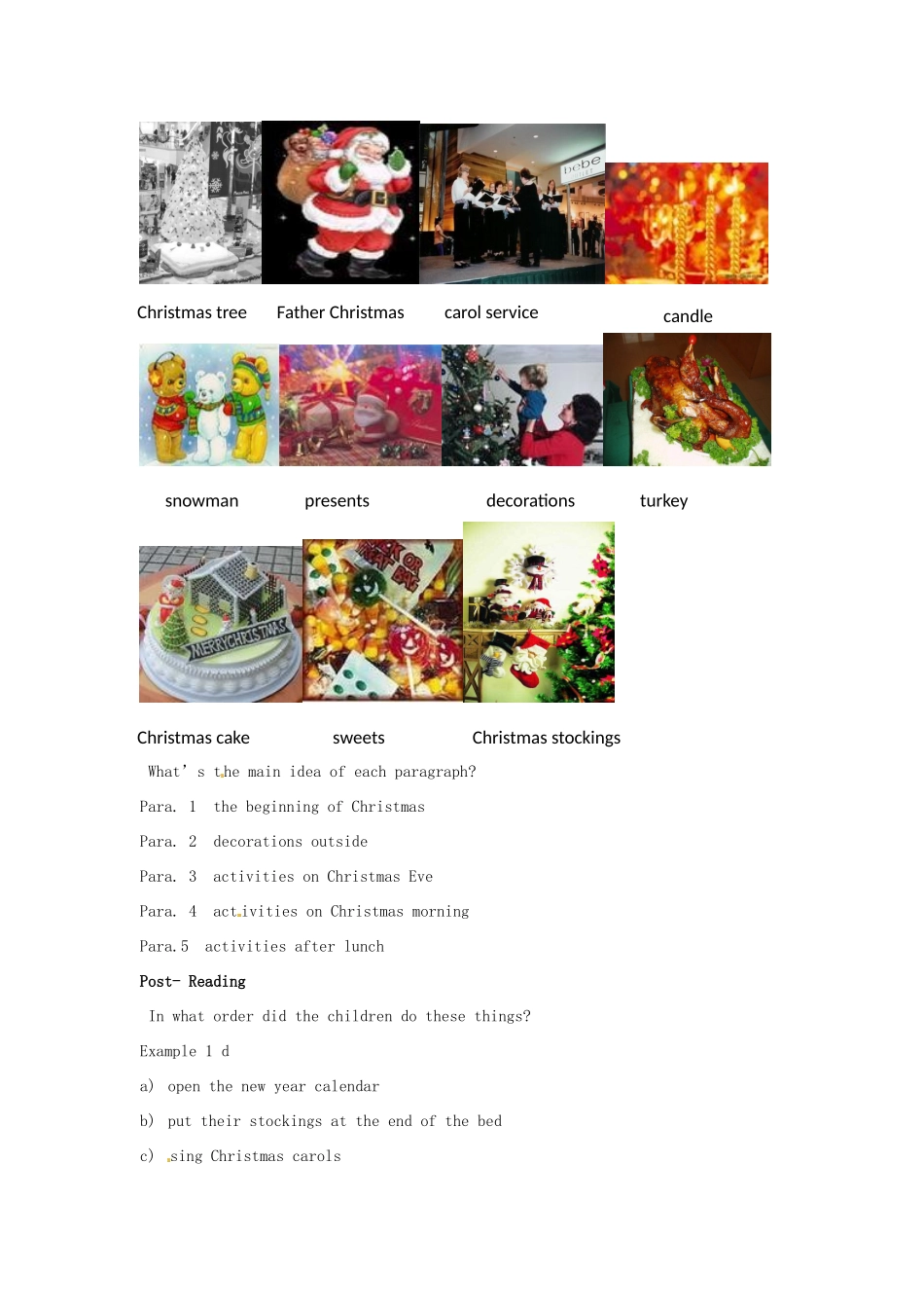 高中英语 Unit3 Lesson 4 Christmas教案 北师大版必修1_第2页