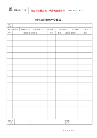 QR-PSZ-710-ZN03-06物业项目验收交接表