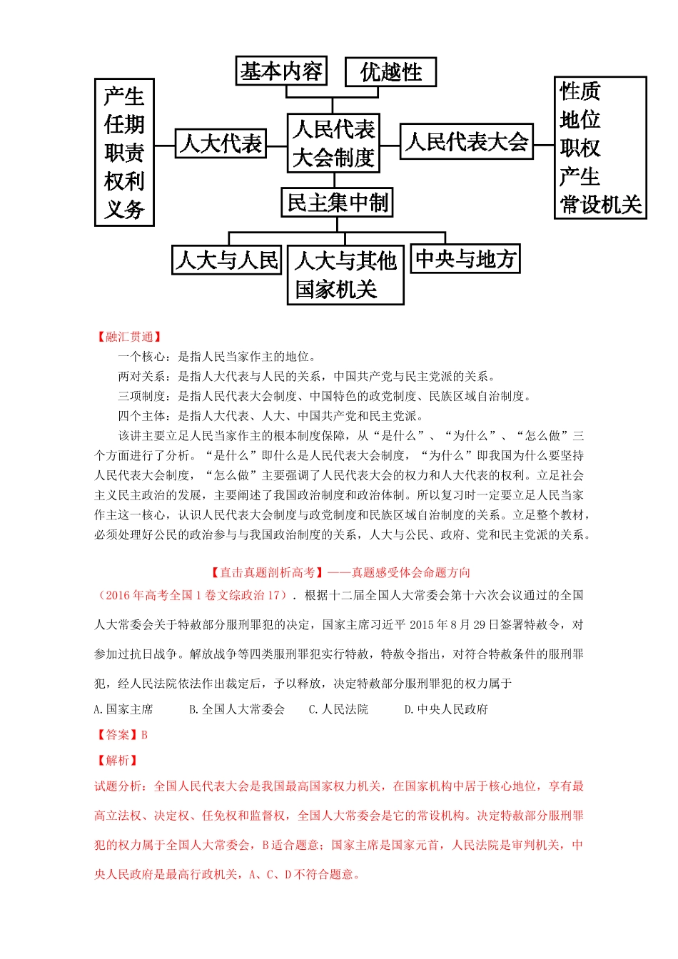 （讲练测）高考政治一轮复习 专题16 我国的人民代表大会制度（讲）（含解析）新人教版必修2-新人教版高三必修2政治教案_第2页