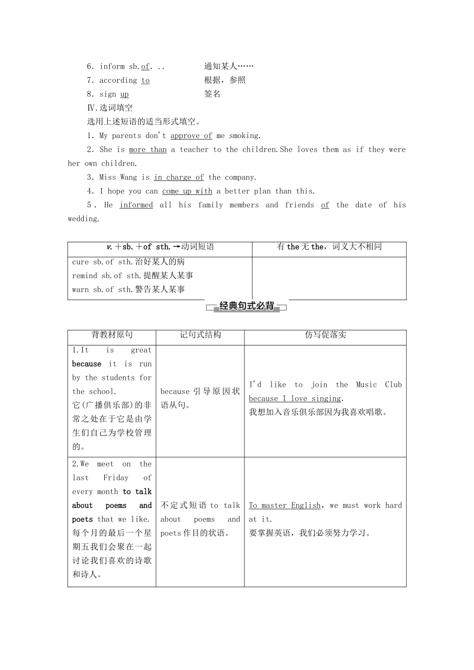 高中英语 Unit1 School life Section Ⅵ Language points（Ⅲ）（Project）教案 牛津译林版必修1-牛津版高中必修1英语教案_第2页