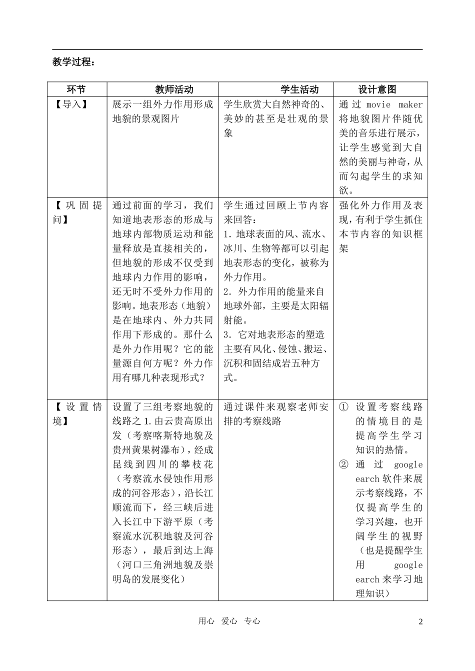 高中地理 外力作用和地貌教案 湘教版必修1_第2页