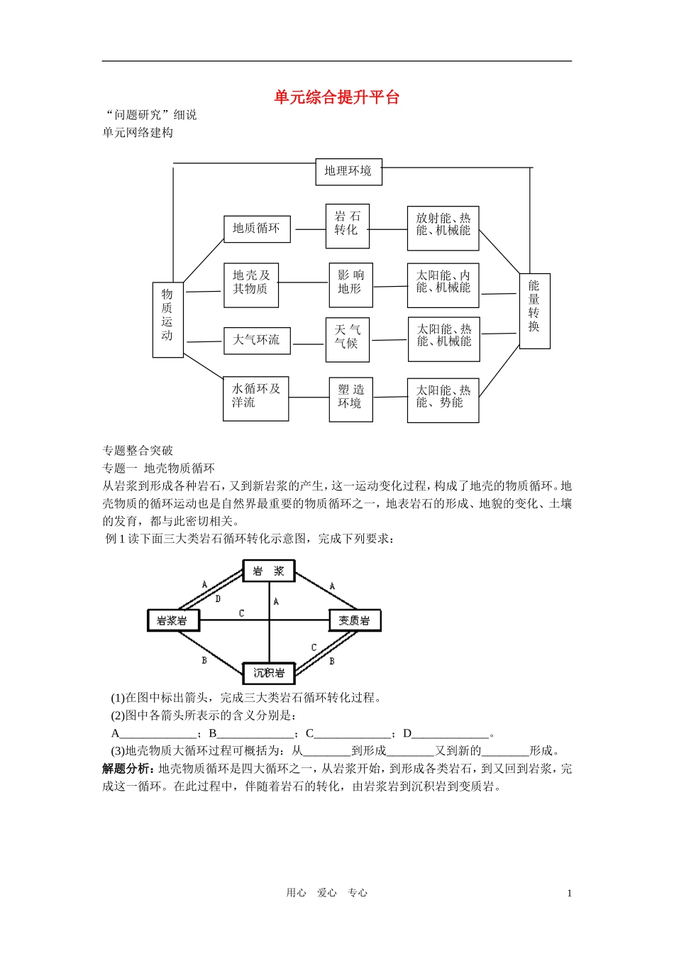高中地理 第二章从地球圈层看地理环境单元综合提升平台教案 鲁教版必修1_第1页