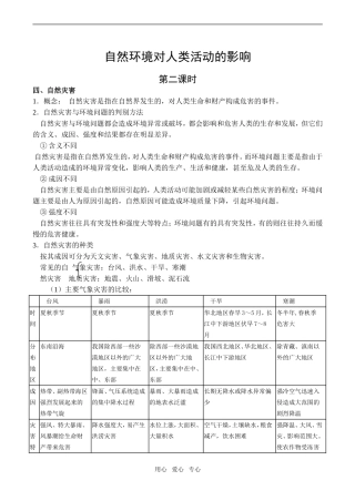 高中地理自然环境对人类活动的影响 第2课时湘教版必修一
