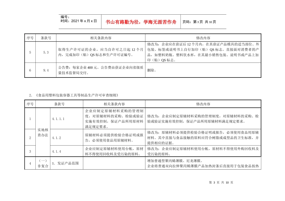 包装印刷品用包装容器工具制品生产许可补充条例_第3页