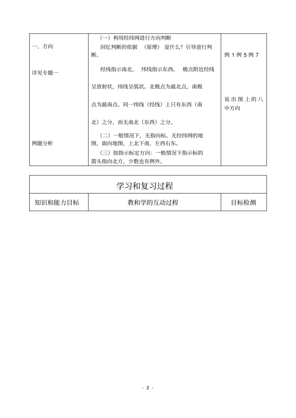 (完整版)专题二地图三要素——方向、比例尺、图例和注记教案_第2页