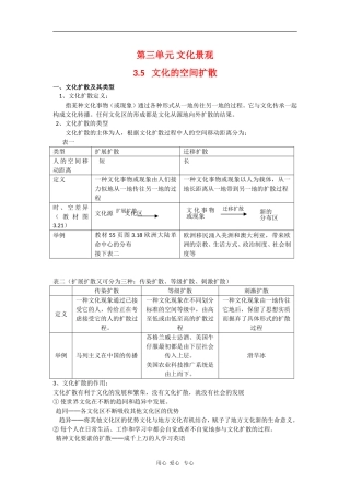 高中地理：3.5《文化的空间扩散》教案（2）（旧人教版选修上）