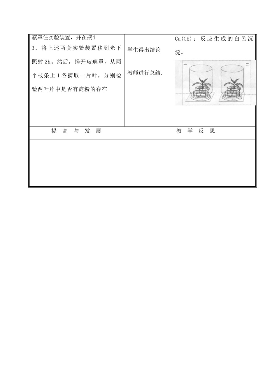 七年级生物上册 3.5.1光合作用教案(三） 北师大版_第3页
