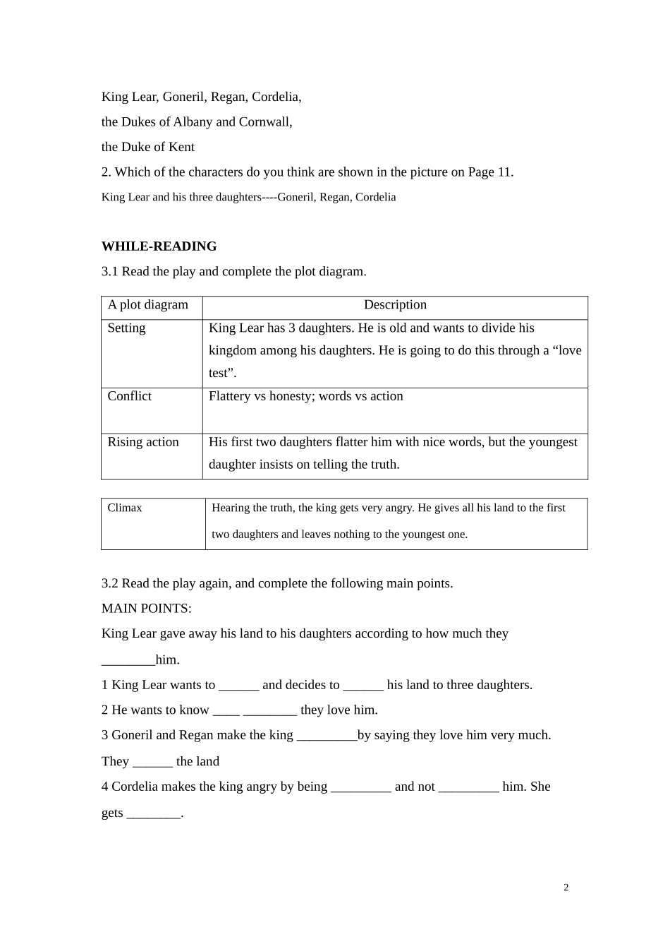高中英语 Unit2 King Lear-Reading教案 新人教版选修10_第2页